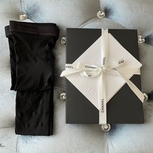 Chanel Black Logo Tights